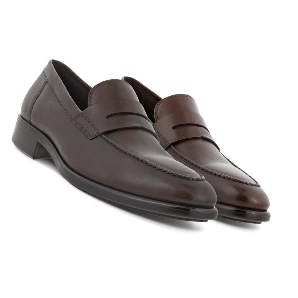 Men's Ecco Citytray Penny Loafer Moccasins Brown | Canada 577ILH